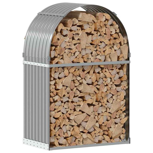 vidaXL Vedholder lysegr&aring; 80x45x120 cm galvanisert st&aring;l