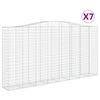 vidaXL Gabionkurver buede 7 stk 400x50x200/220 cm galvanisert jern