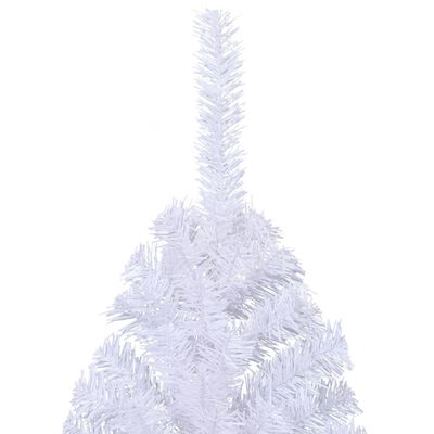 vidaXL Kunstig juletre halvt med stativ hvit 240 cm PVC