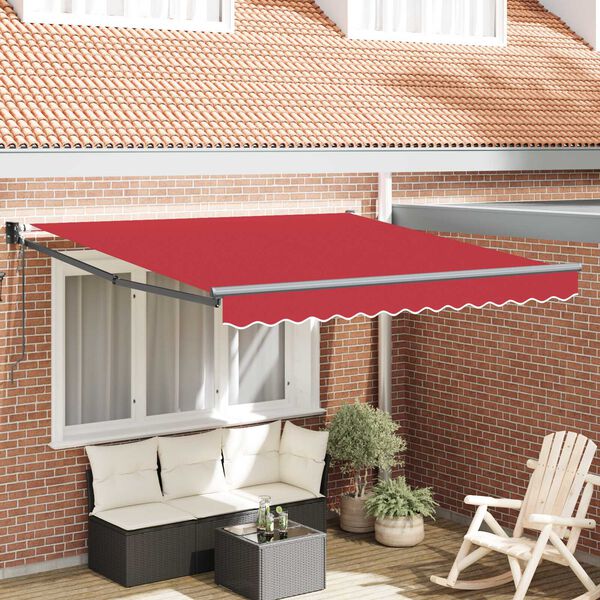 vidaXL Innvendbar Markise Rød 350 x 250 cm stoff