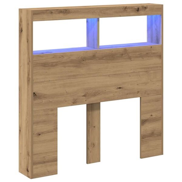 vidaXL Hodegavl skap med LED artisan eik 100x17x102 cm