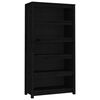vidaXL Bokhylle svart 80x35x154 cm heltre furu