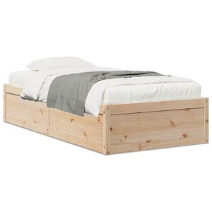 vidaXL Sengeramme uten madrass 90x190 cm heltre furu