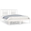 vidaXL Sengeramme hvit heltre furu 140x200 cm