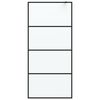 vidaXL Dusjvegg svart 90x195 cm frostet ESG-glass