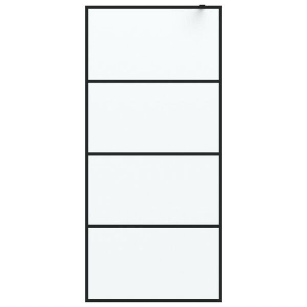 vidaXL Dusjvegg svart 90x195 cm frostet ESG-glass