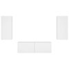 vidaXL Vegghengte TV-benker med LED 3 stk hvit