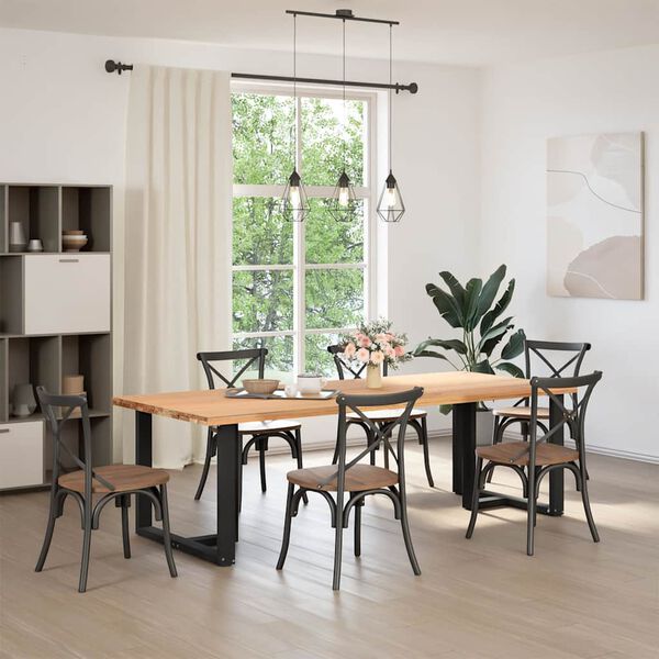 vidaXL Spisebordben T-formet 2 stk svart 100x35x(72-73) cm stål