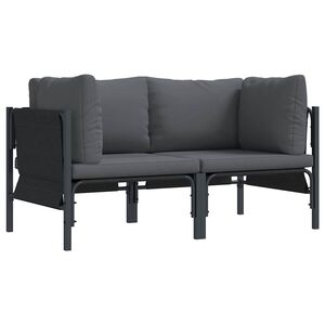 vidaXL Utend&oslash;rs M&oslash;bler med pute 2 Stk Antrasitt 80 x 80 x 71 cm St&aring;l