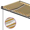 vidaXL Automatisk markise med vindsensor og LED 4,5x3,5 m gul hvit