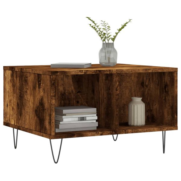 vidaXL Salongbord r&oslash;kt eik 60x50x36,5 cm konstruert tre