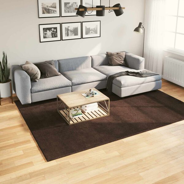 vidaXL Omr&aring;detepper Rektangul&aelig;r HUARTE Brun 280 x 200 cm Polyester