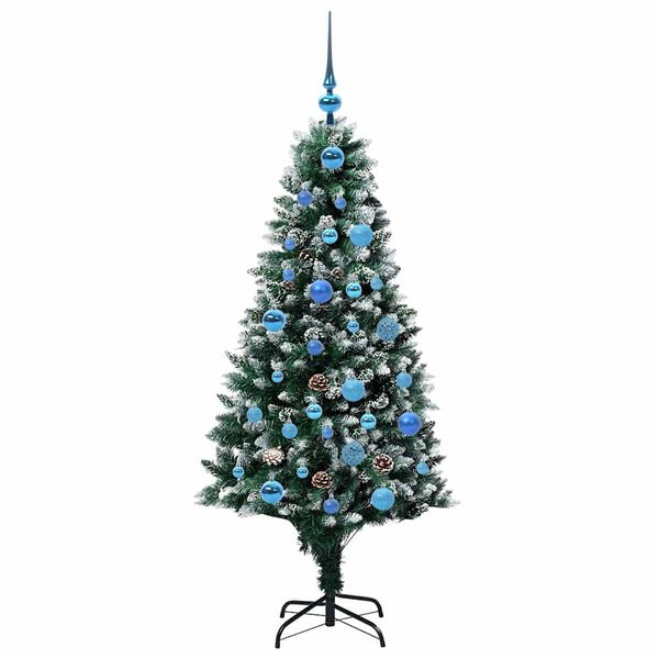 vidaXL Kunstig juletre med 150 LED grønn 150 cm PVC og Stål og Plast