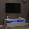 vidaXL TV-benker med LED-lys 2 stk hvit 60x35x40 cm