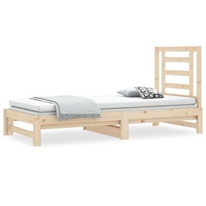 vidaXL Uttrekkbar dagseng 2x(90x200) cm heltre furu