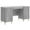 vidaXL Skrivebord med d&oslash;r Gr&aring; sonoma 142,5 x 50 x 75 cm Konstruert tre