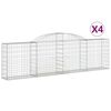 vidaXL Gabionkurver buede 4 stk 300x30x80/100 cm galvanisert jern