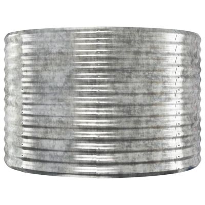 vidaXL Plantekasse pulverlakkert stål 249x100x68 cm sølv