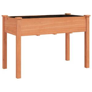 vidaXL Plantekasse med foring brun 118x59x76 cm heltre gran