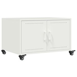 vidaXL Salongbord hvit 68x50x43,5 cm st&aring;l