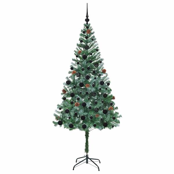vidaXL Kunstig juletre med 300 LED med stativ gr&oslash;nn 180 cm PVC og st&aring;l
