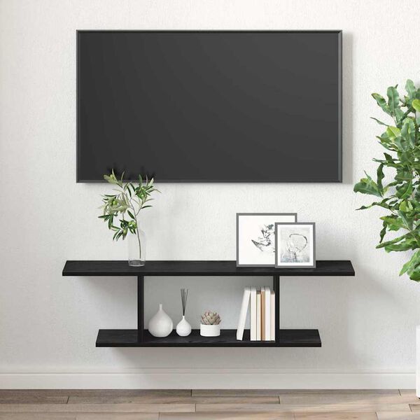 vidaXL TV-benksett Veggmontert Svart 103 x 30 x 26,5 cm Konstruert tre