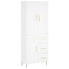vidaXL Highboard hvit 69,5x34x180 cm konstruert tre