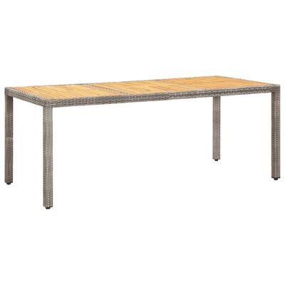 vidaXL Hagebord grå 190x90x75 cm polyrotting og akasie