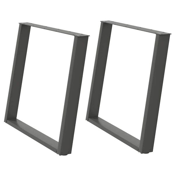 vidaXL Spisebordben U-formet 2 stk antrasitt 100x(72-73) cm stål