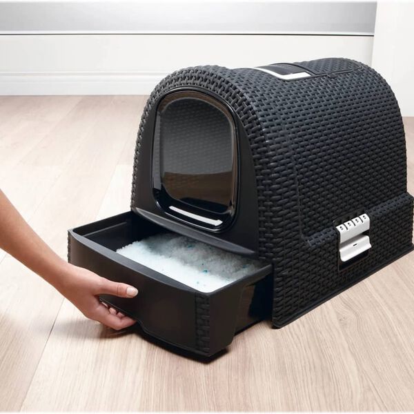 Buet kattetoalett med hette 51x38,5x39,5 cm antrasitt 400460