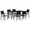 vidaXL Hage Spisegruppe 7 pcs Svart Pulverlakkert st&aring;l