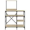 vidaXL Bakehylle sonoma eik 90x40x132 cm konstruert tre og metall