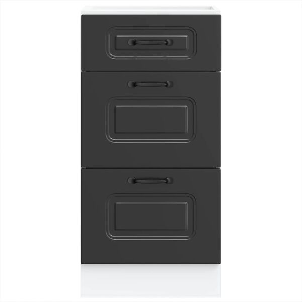 vidaXL Kj&oslash;kkenskap &laquo;Kalmar&raquo; svart konstruert tre