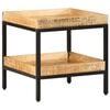 vidaXL Sidetabell med hylle Brun 45 x 45 x 45 cm Massiv mango tre