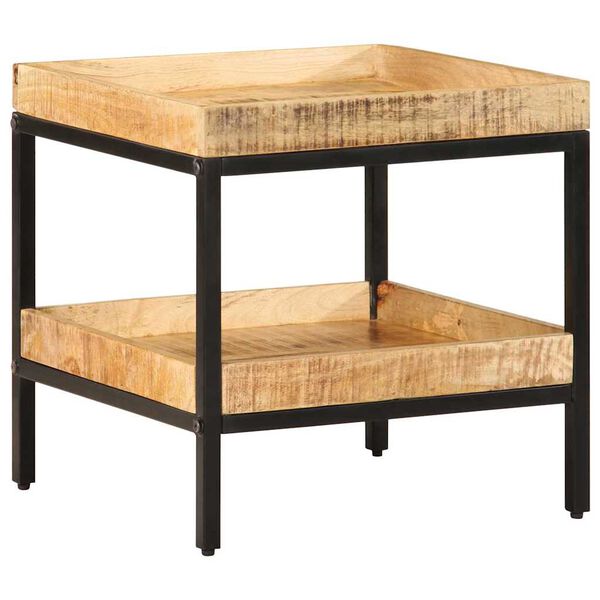 vidaXL Sidetabell med hylle Brun 45 x 45 x 45 cm Massiv mango tre