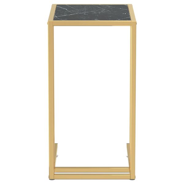 vidaXL Sidebord for PC svart marmor 50x35x65 cm herdet glass