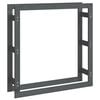 vidaXL Vedstativ gr&aring; 100x25x100 cm heltre furu