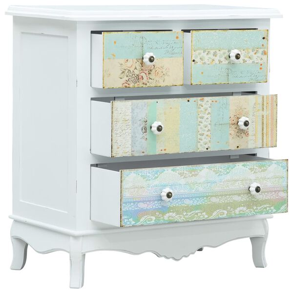 vidaXL Skjenk med 4 skuffer hvit 65,5x35x68 cm MDF