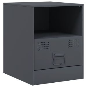vidaXL Nattbord antrasitt 34,5x39x44 cm st&aring;l