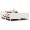 vidaXL Seng med bokhylle uten madrass hvit 200x200 cm heltre furu