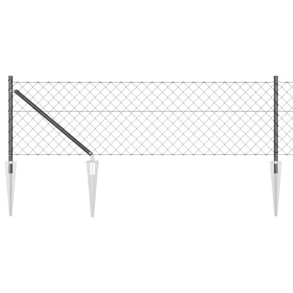 vidaXL Gjerdep&aring;le Gr&aring; 10 x 0,4 m (60 x 60 mm mesh) St&aring;l og PVC