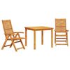 vidaXL Hage Spisegruppe 3 stk. Brun Solid akasietre