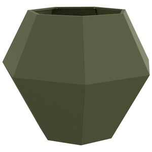 vidaXL Plantekassed Olivengr&oslash;nn 100 x 100 x 80 cm St&aring;l