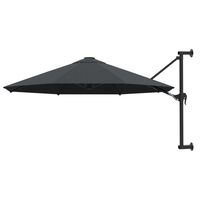 vidaXL Veggmontert parasoll med stålstang 300 cm antrasitt