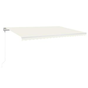 vidaXL Automatisk markise med vindsensor og LED 500x350 cm kremhvit