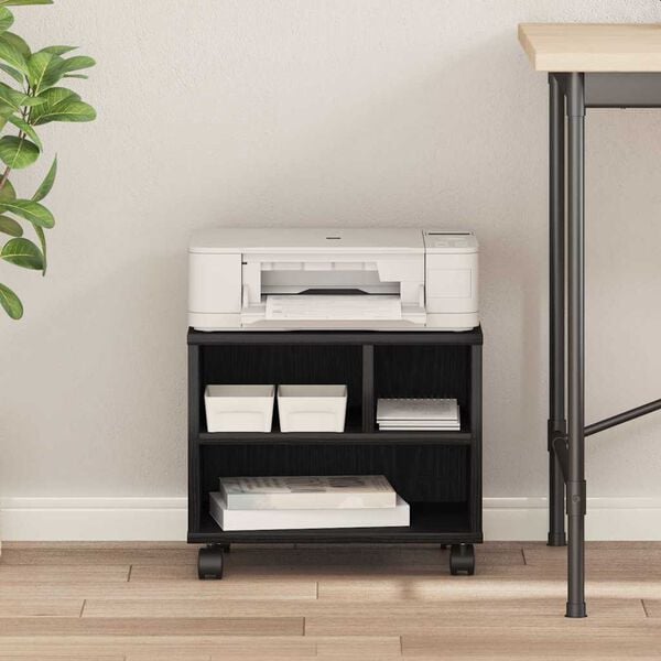 vidaXL Skiverstativ Svart Eik 41 x 32 x 34,5 cm Konstruert tre