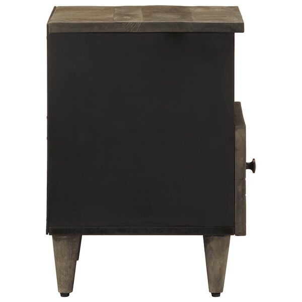 vidaXL Nattbord 2 stk lysegr&aring; 40x33x46 cm heltre mango