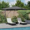 vidaXL Roma parasol med LED -stripelys Antrasitt 286 x 284 x 270 cm