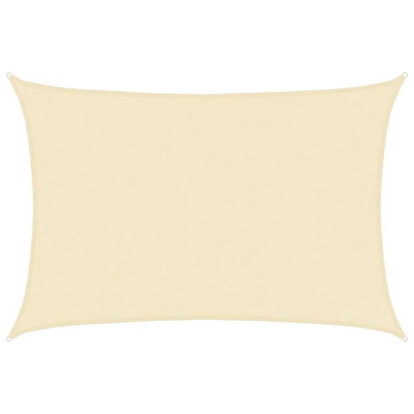 vidaXL Solskjerm seil HDPE rektangulær 4x6 m krem