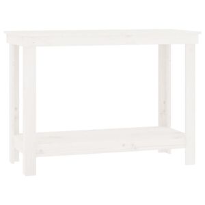 vidaXL Arbeidsbenk hvit 110x50x80 cm heltre furu